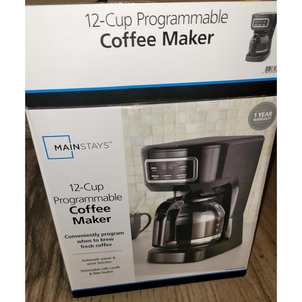 Mainstays 12-Cup Programmable Coffee Maker – Black – Pre-Owned